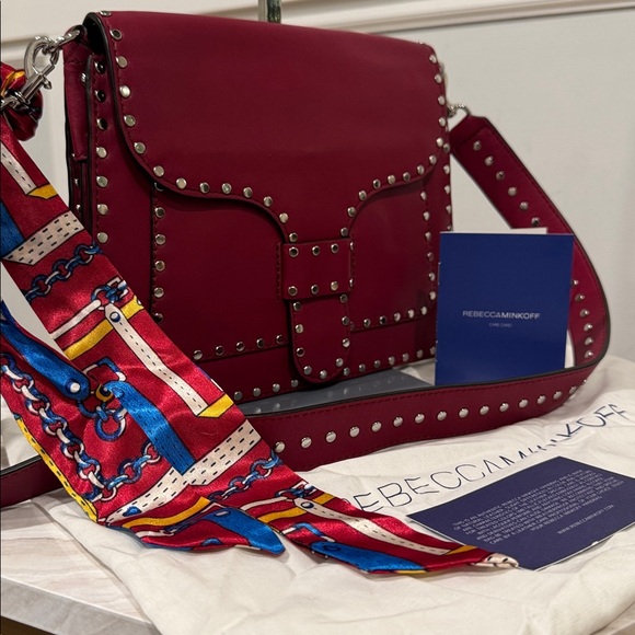 Rebecca Minkoff Handbags - Rebecca Minkoff Bag Midnighter Red Leather Studded Shoulder Bag